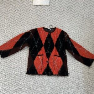 NWT Women’s Zara Knit Jacquard Cardigan